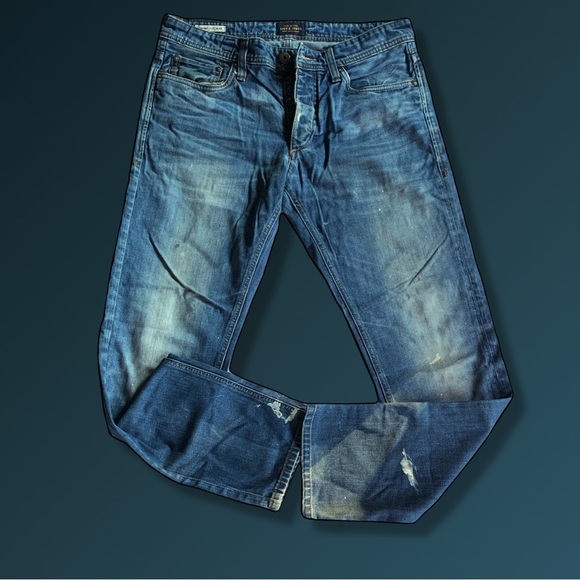 Jack & Jones Distressed Denim Slim Jeans “Mike” Design - Picture 10 of 12